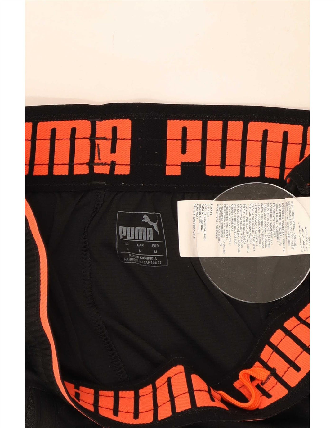 Puma Herre grafiske sportsshorts Medium Sort Polyester