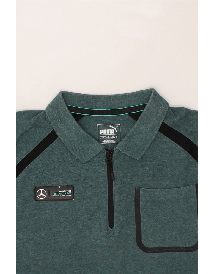 PUMA Mens Polo Shirt Large Green Cotton Vintage Puma and Second-Hand Puma from Messina Hembry 