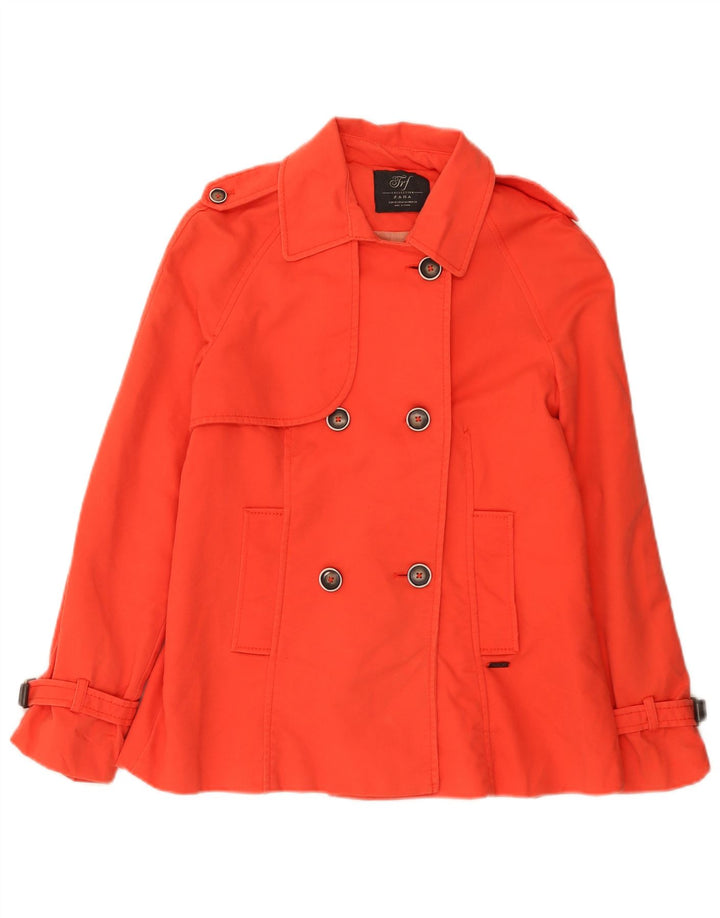 Trench corto da donna Zara UK 12 cotone arancione medio