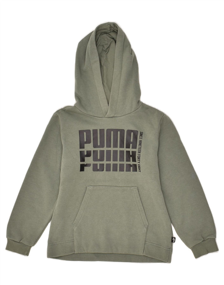 PUMA Boys Graphic Hoodie Jumper 7-8 Years Grey Cotton | Vintage Puma | Thrift | Second-Hand Puma | Used Clothing | Messina Hembry 