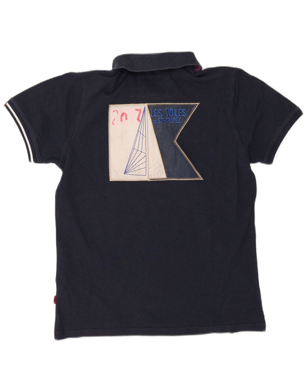Kappa Herre Les Voiles de Saint Tropez Grafisk Polo Shirt Medium Navy Blue