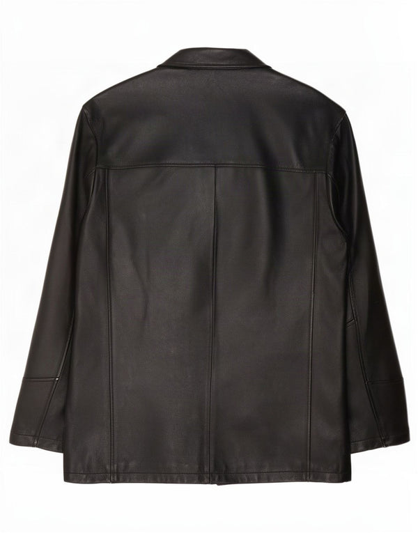 Jaqueta de couro masculina vintage IT 48 média preta