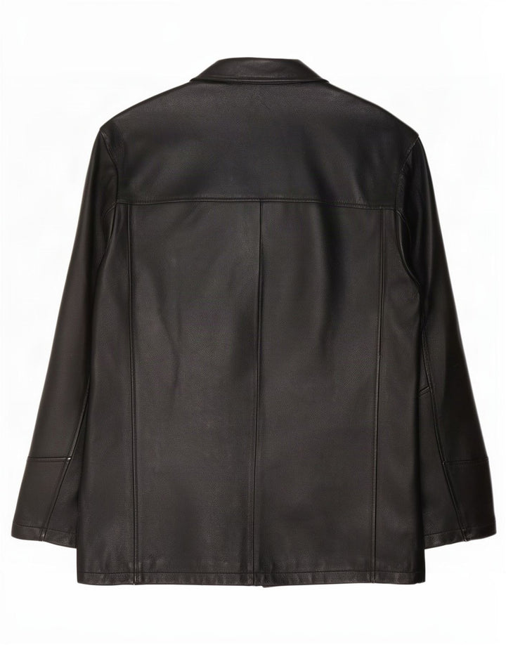 Jaqueta de couro masculina vintage IT 48 média preta