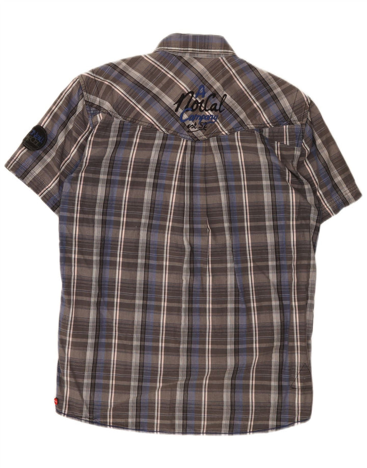 O'Neill Mens Short Sleeve Shirt Medium Grey Check Cotton