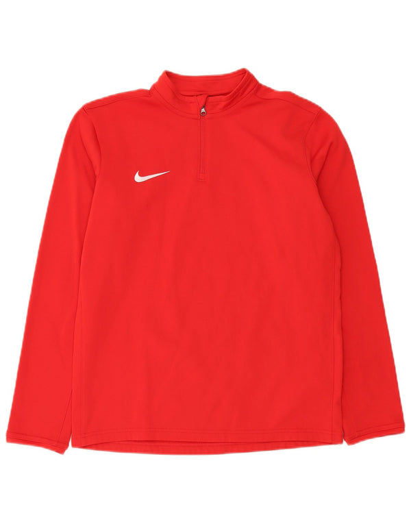 Nike Boys Dri Fit Pullover med lynlås-hals træningsdragt Top 13-14 år XL Rød
