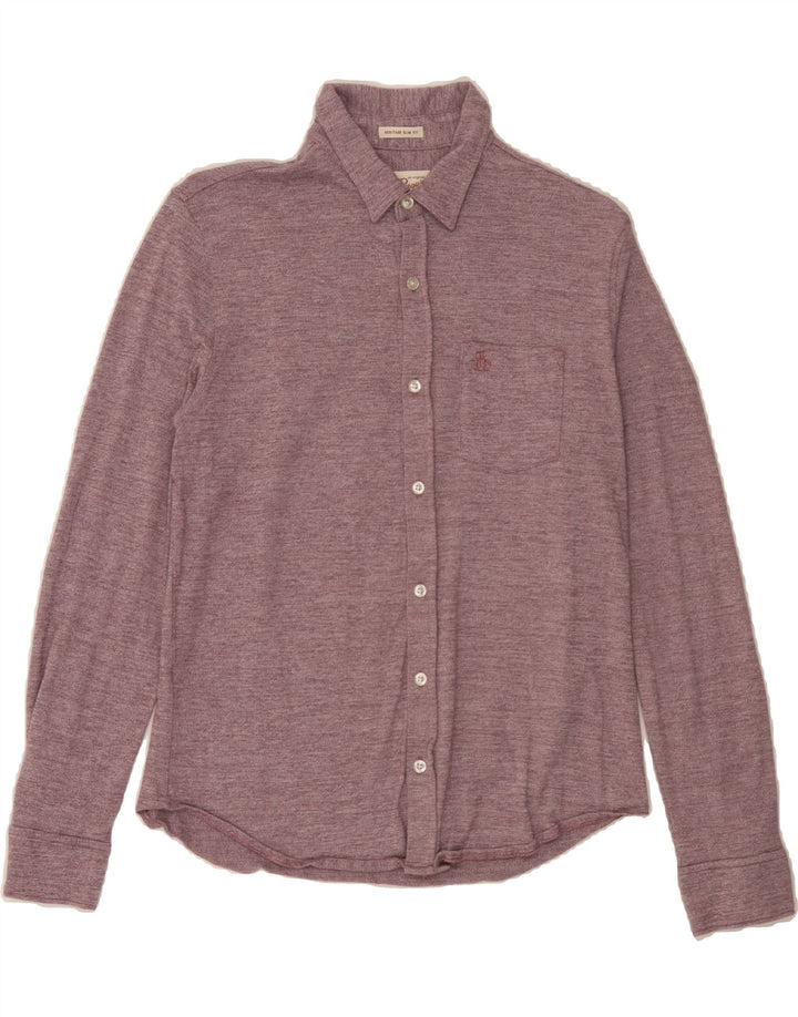 PENGUIN Mens Slim Fit Shirt Medium Maroon Flecked Vintage Penguin and Second-Hand Penguin from Messina Hembry 