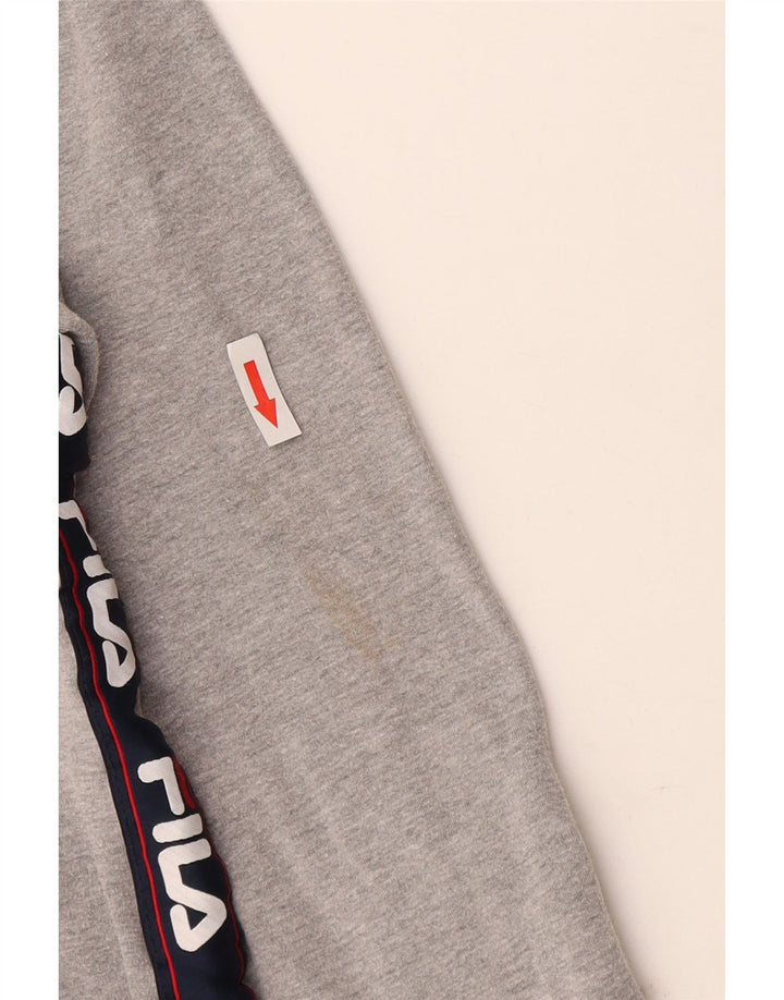 Fila Womens Graphic Sweatshirt Jumper UK 16 Large Grey Cotton