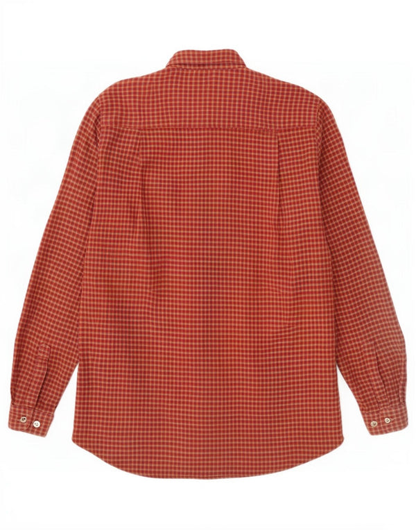 Camicia da uomo in flanella Wrangler a quadri piccoli in cotone rosso