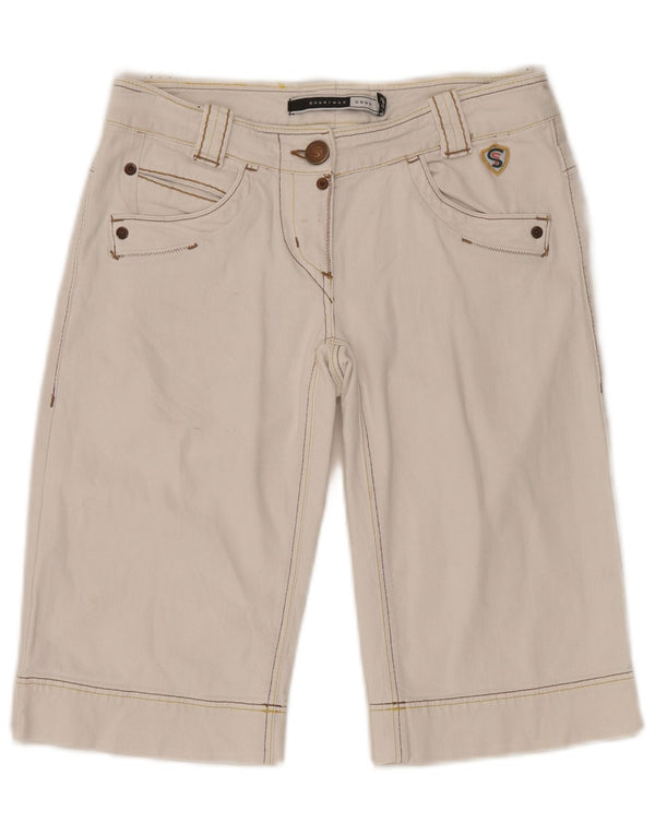Sportmax női farmer rövidnadrág UK 8 kicsi W27 fehér pamut