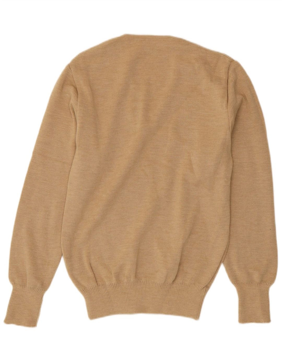 Vintage Mens V-Neck Jumper Sweater IT 50 Medium Beige Acrylic
