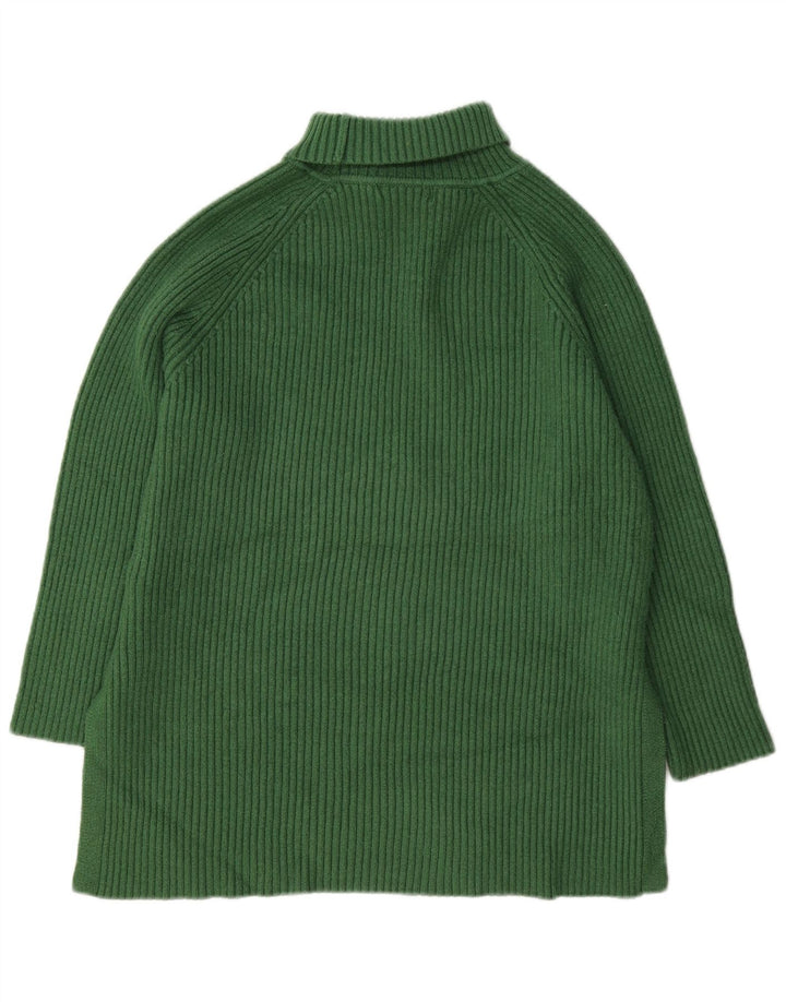 Marks & Spencer Womens Roll Neck Jumper Sweater UK 16 Large Green Viscose