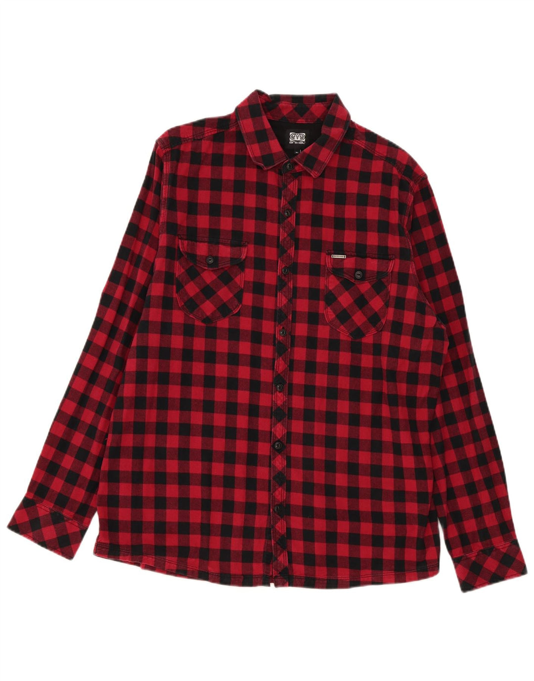 Animal Herren-Flanellhemd XL aus roter Gingham-Baumwolle