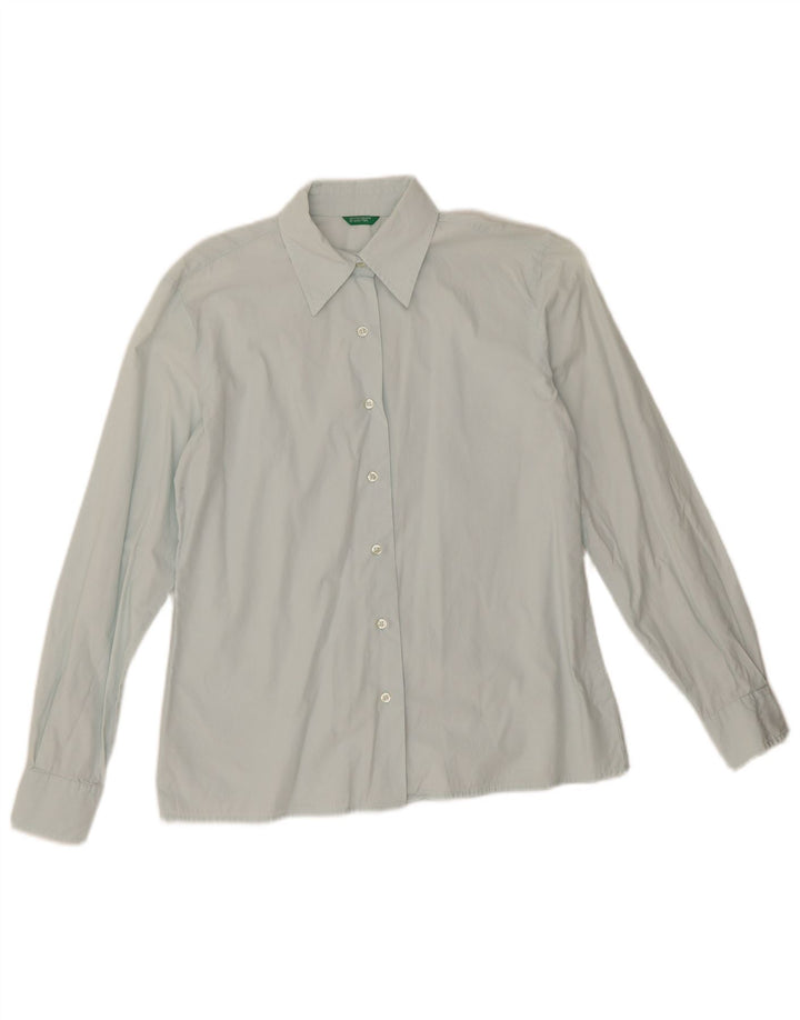 Benetton Damen-Hemd UK 12 Mittelblau