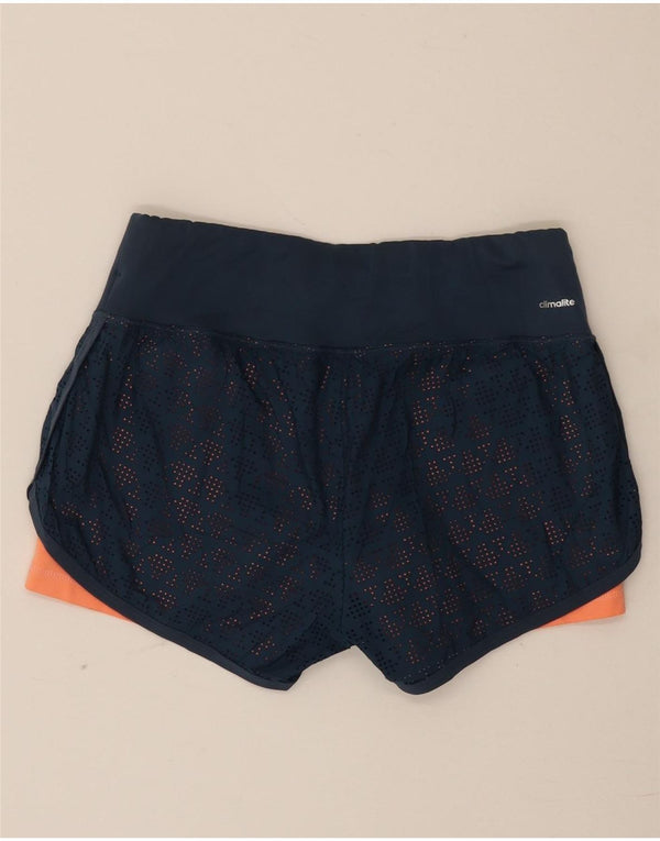 Женские спортивные шорты Adidas Climalite UK 6 XS Темно-синие из полиэстера с геометрическим рисунком