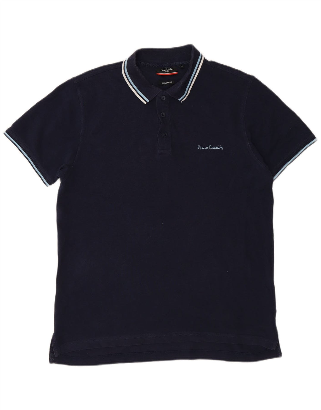 Pierre Cardin Mens Regular Fit Polo Shirt Medium Navy Blue Cotton