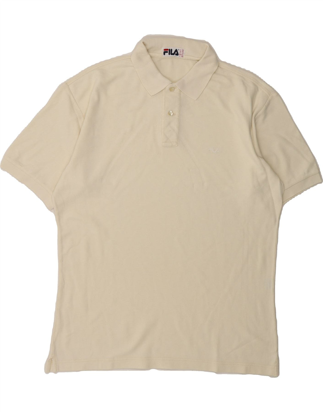 FILA Mens Polo Shirt IT 52 Large Off White Cotton Vintage Fila and Second-Hand Fila from Messina Hembry 
