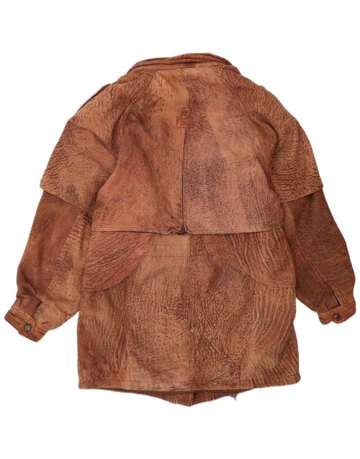 Vintage læderfrakke til kvinder UK 14 Medium Brun