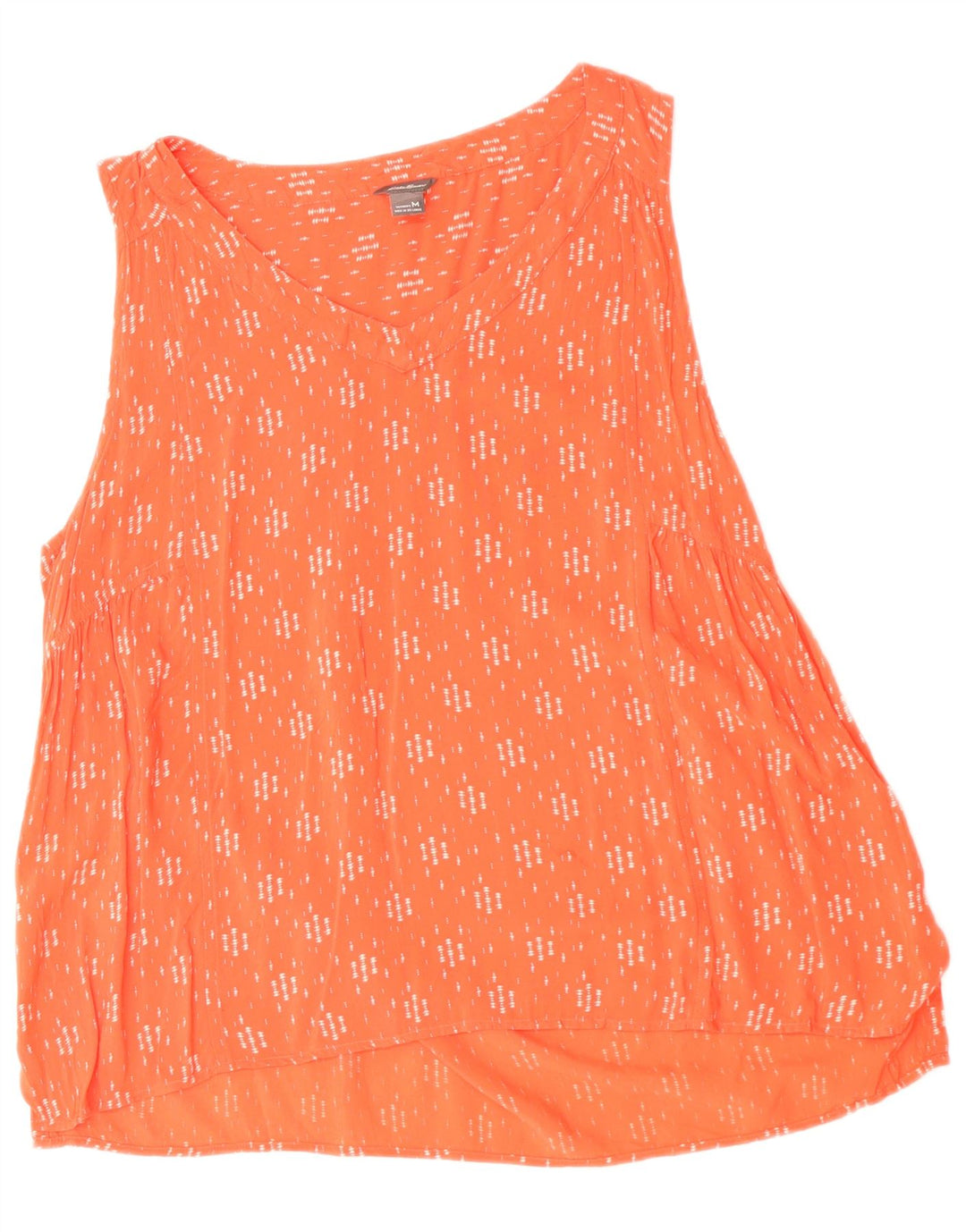 Eddie Bauer Womens Blouse Top UK 14 Medium Orange Geometric Rayon