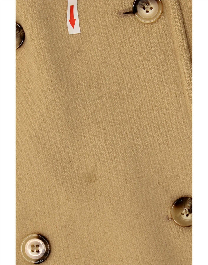 Marks & Spencer Womens Double Breasted Coat UK 12 Medium Beige Wool