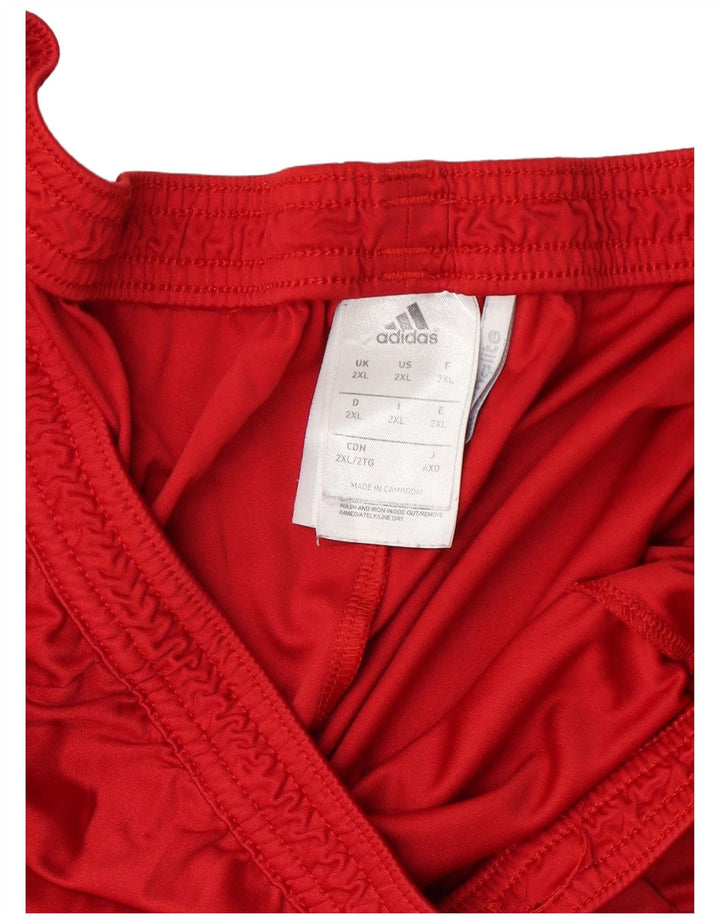 Adidas Mens Climalite Sport Shorts 2XL Red Colourblock Polyester
