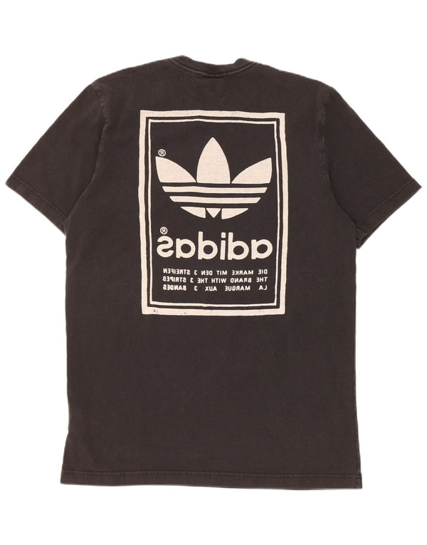 Adidas Mens Graphic T-Shirt Top Medium Black Cotton