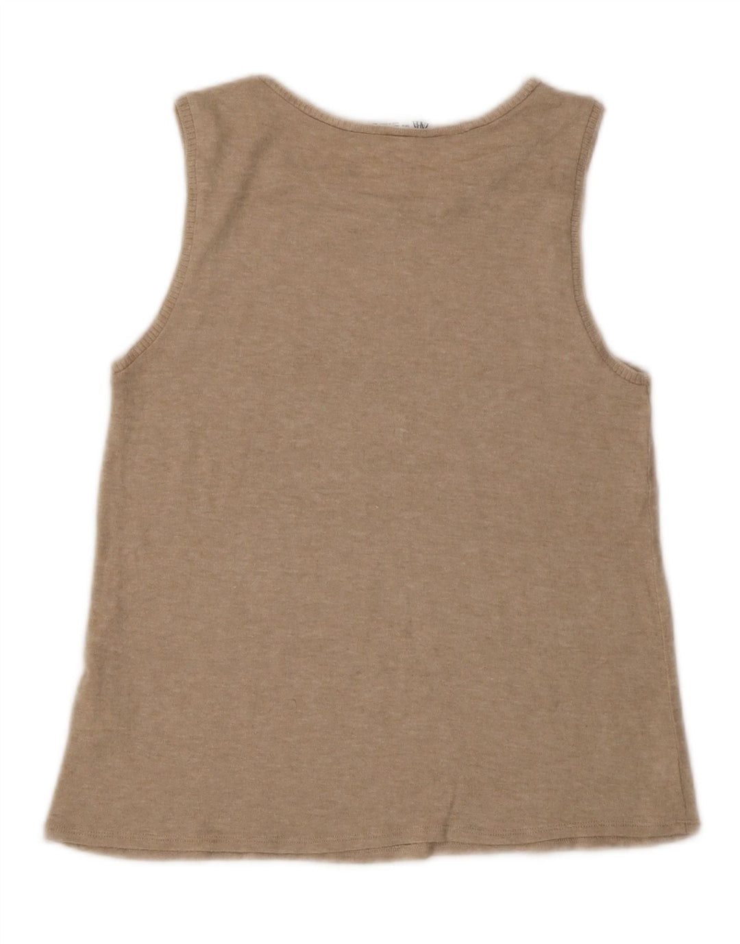 Zara Womens Vest Top UK 12 Medium Beige Flecked Viscose