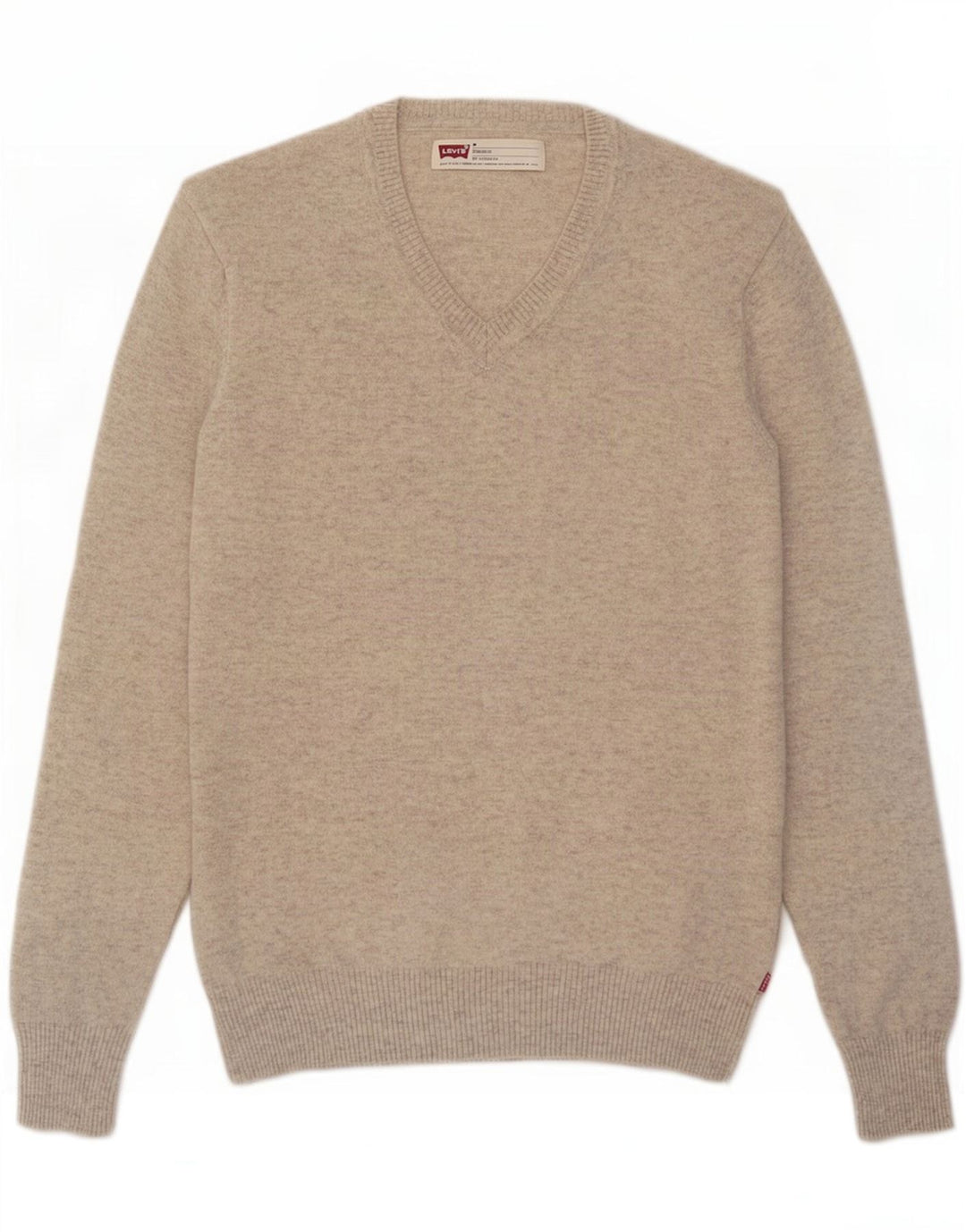 Levi's Herre Standard Fit V-hals sweater Medium Beige Lammeuld