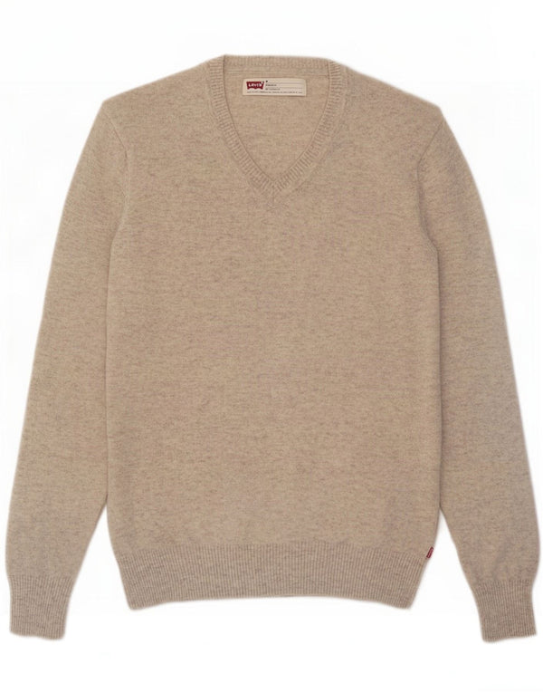 Levi's Herre Standard Fit V-hals sweater Medium Beige Lammeuld