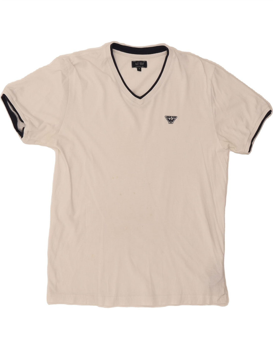 ARMANI JEANS Womens T-Shirt Top UK 14 Medium White Cotton Vintage Armani Jeans and Second-Hand Armani Jeans from Messina Hembry 