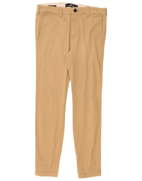 Hollister Mens Skinny Chino Trousers W32 L32 Beige Cotton