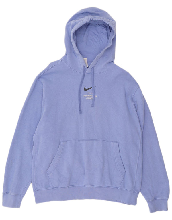Nike Mens Graphic Hoodie Jumper Large Purple Cotton