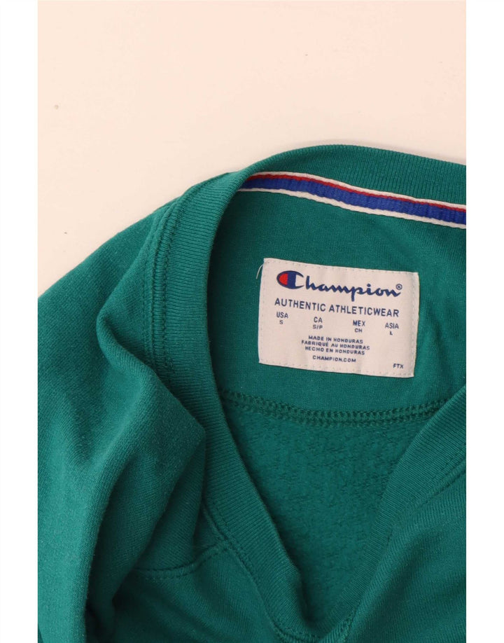 Champion Mens Graphic Sweatshirt Jumper Small Green Polyester
