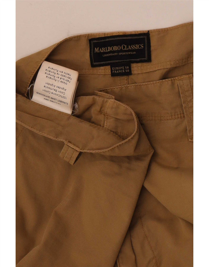 Marlboro Classics Mens Cargo Shorts W42 2XL Beige Cotton