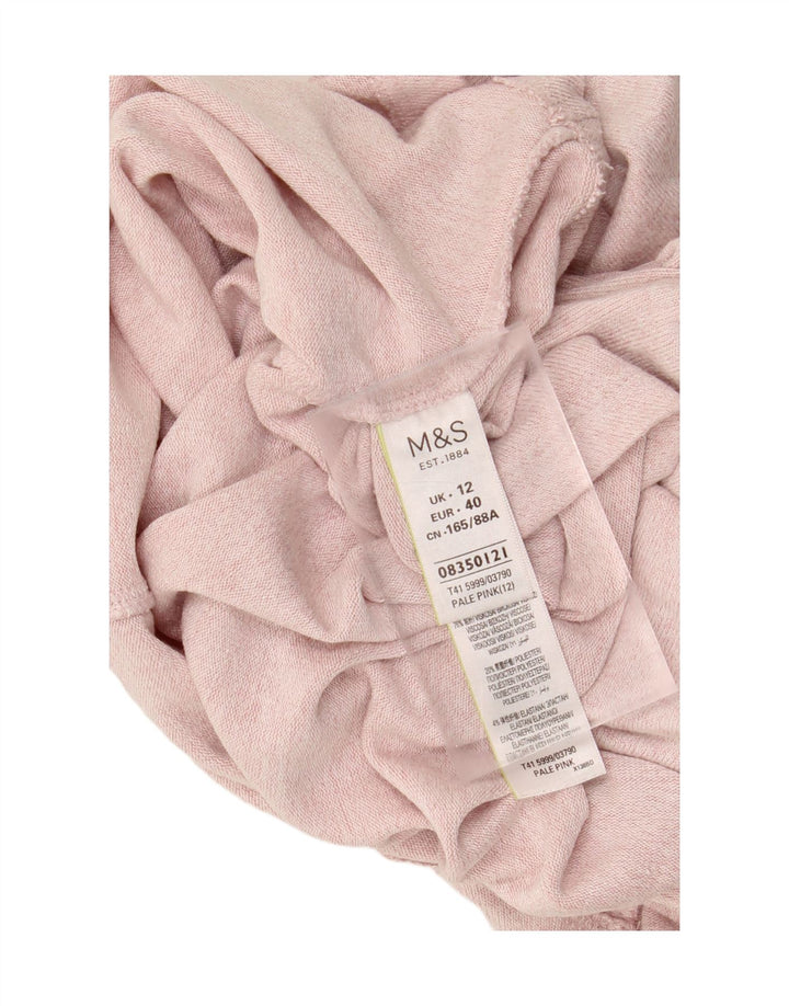 MARKS & SPENCER Womens T-Shirt Top UK 12 Medium Pink Viscose Vintage Marks & Spencer and Second-Hand Marks & Spencer from Messina Hembry 