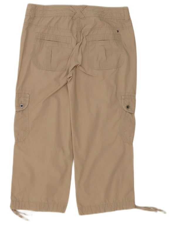 Tommy Hilfiger Damen Crop Cargohose US 6 Medium W32 L24 Beige Baumwolle