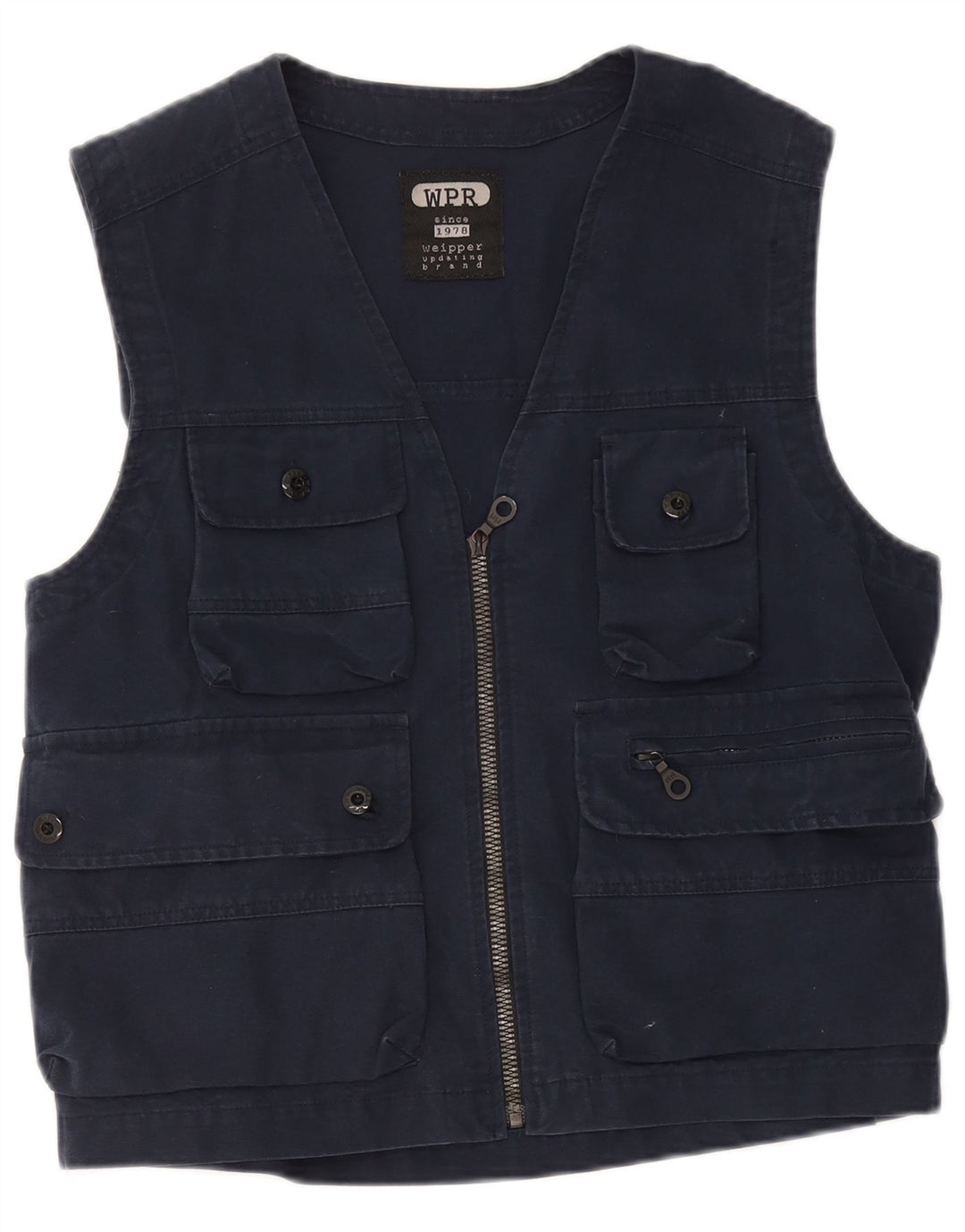 Weipper Mens Utility Gilet UK 38 Medio Azul Marino Algodón