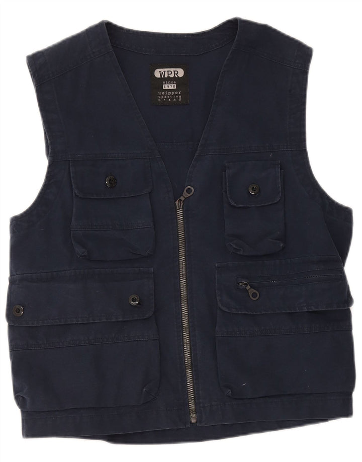 Weipper Mens Utility Gilet UK 38 Medio Azul Marino Algodón