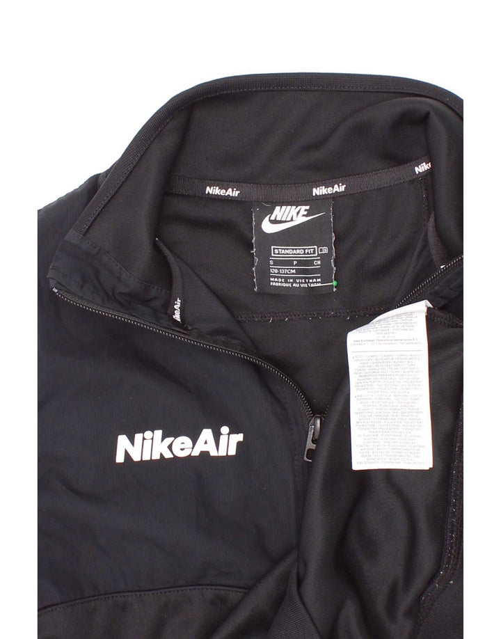 Nike Boys Standard Graphic Zip Neck Sweatshirt Jumper 8-9 Years Small Black