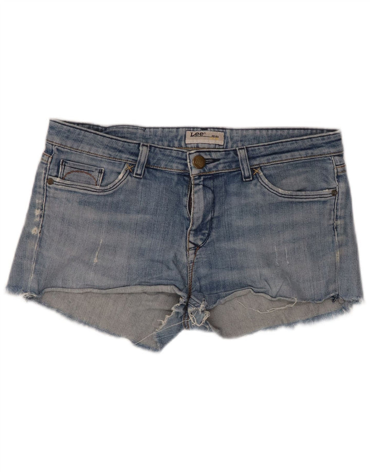 Pantaloni scurți LEE Bell din denim învechit pentru femei W30, bumbac albastru mediu