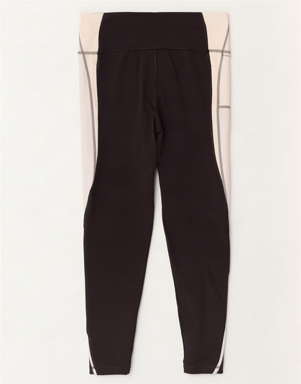 Puma Womens Crop Leggings UK 16 Large Black Colourblock Polyester