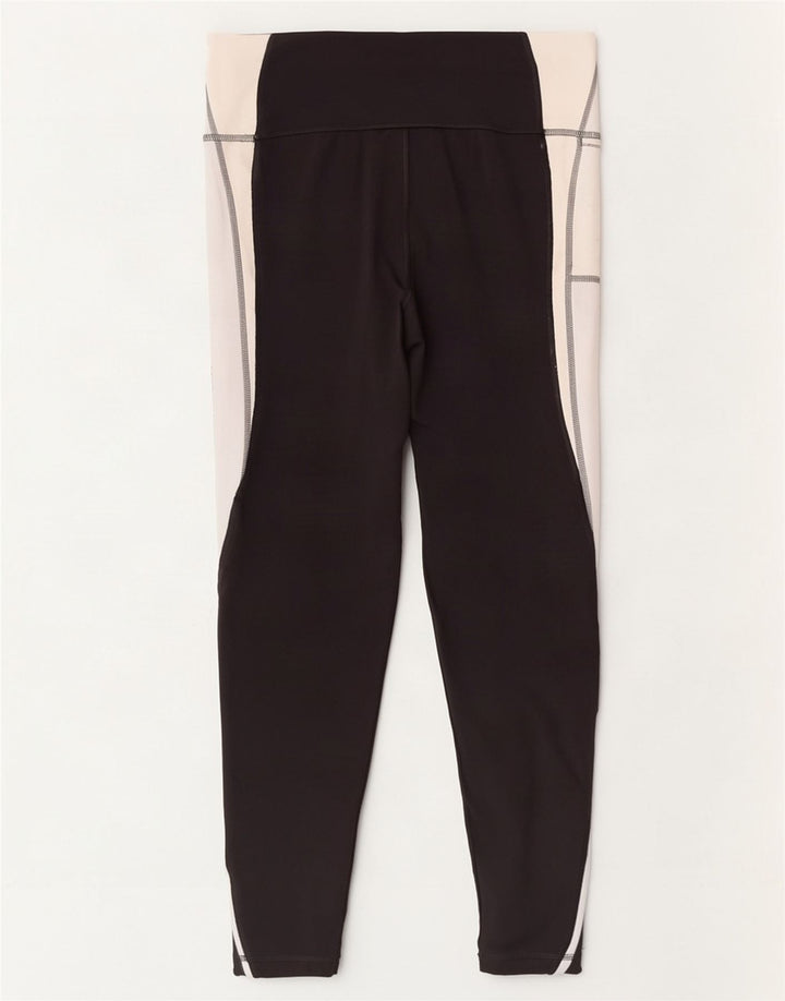 Puma Damen Crop Leggings UK 16 Large Schwarz Colourblock Polyester