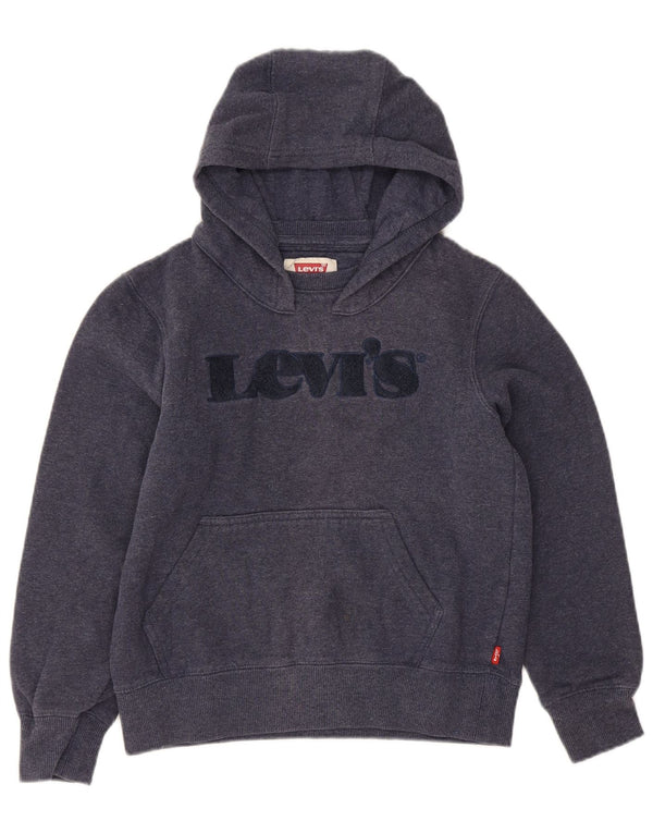 Levi's Sudadera con capucha gráfica para niños 9-10 años Algodón azul marino