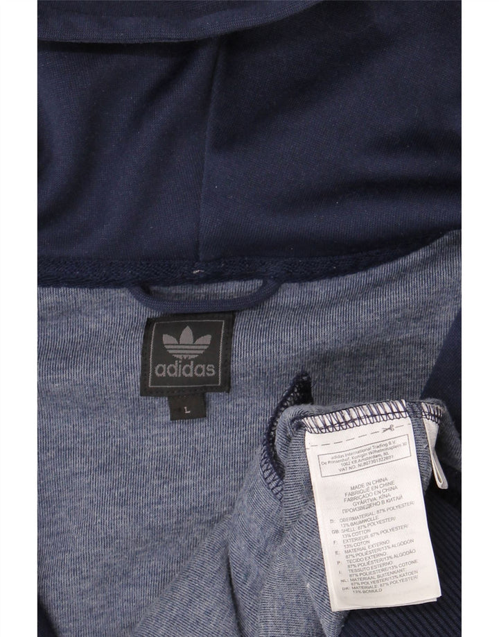 Adidas Hættetrøje med lynlås til mænd Stor marineblå polyester