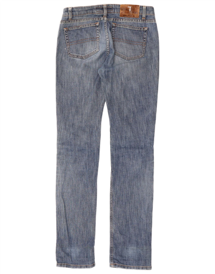 TRUSSARDI Womens Distressed Slim Jeans W27 L33 Blue Cotton