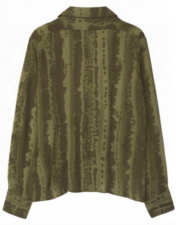 Vintage Womens Abstract Pattern Shirt UK 16 Large Green