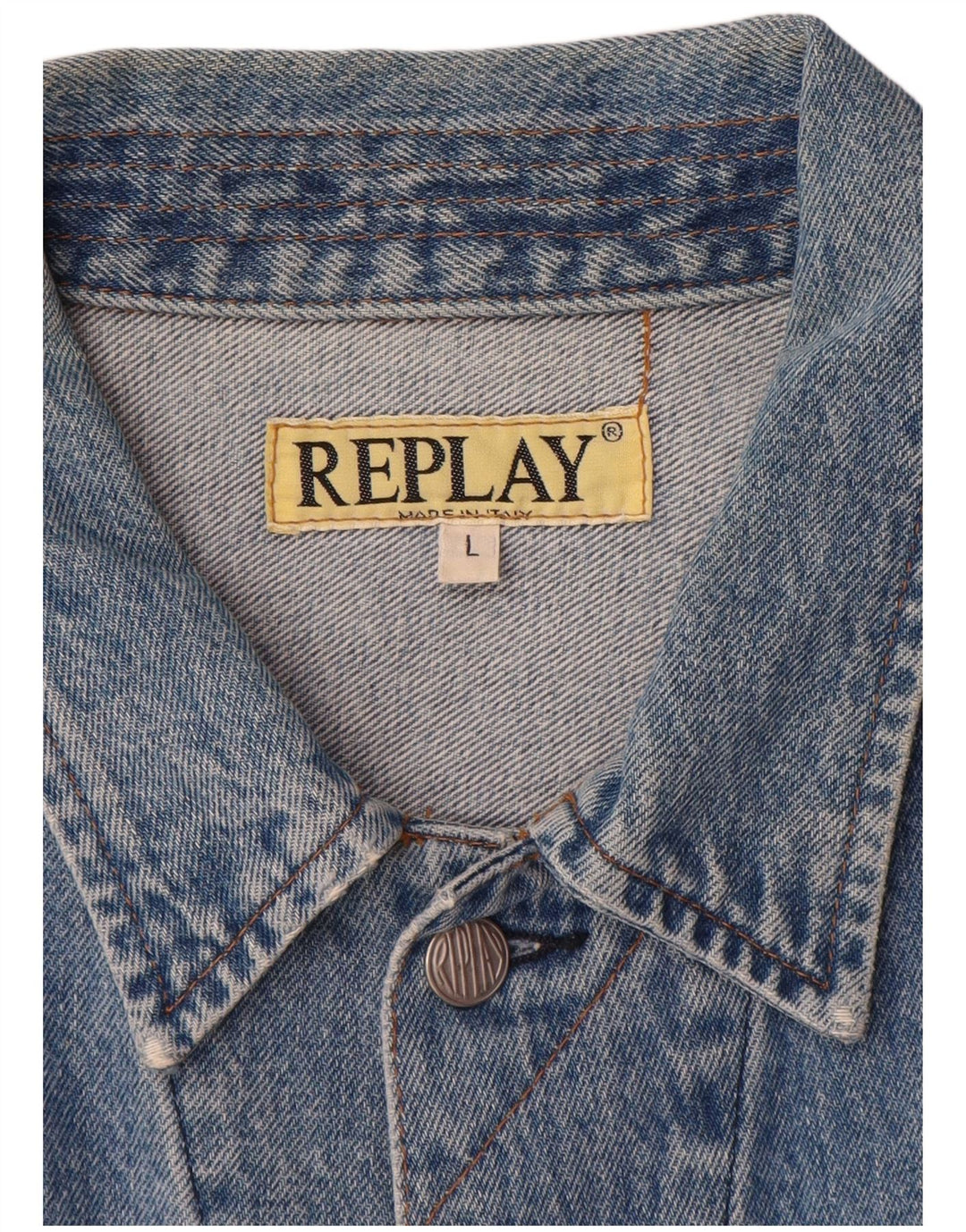 Replay Mens Denim Jacket UK 40 Large Blue Cotton