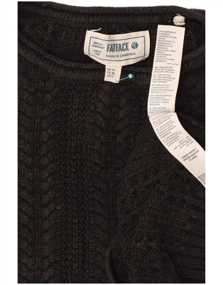 Maglione maglione girocollo oversize corto da donna Fat Face UK 10 piccolo grigio