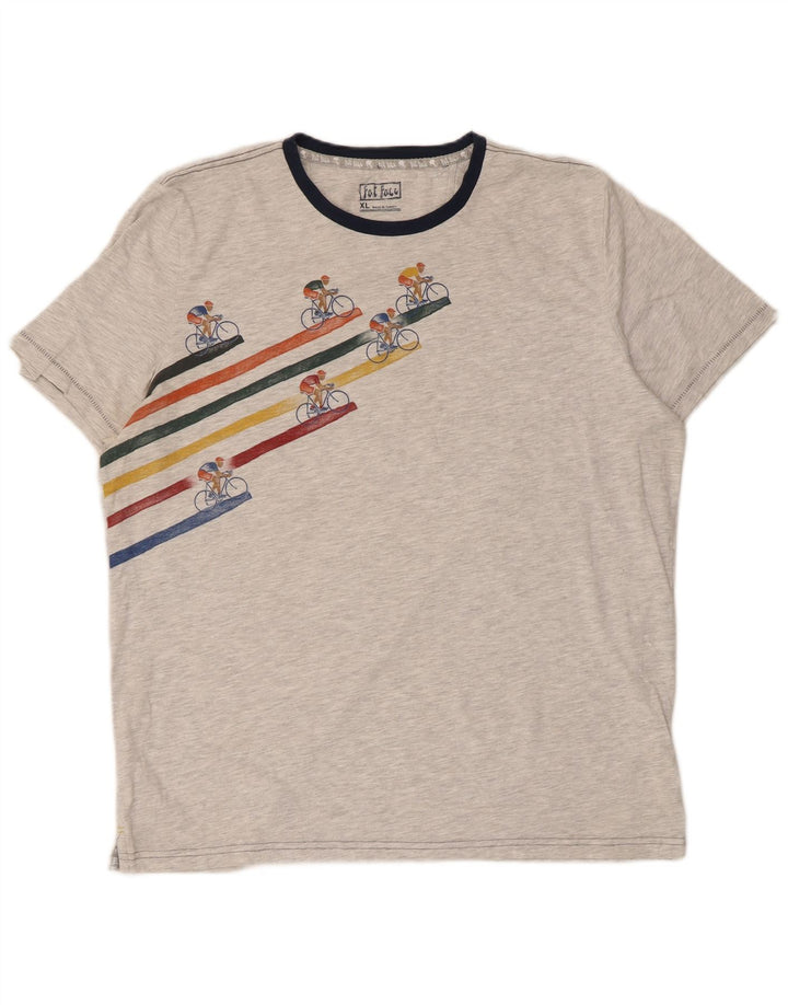 Fat Face Herren-T-Shirt mit Grafik, XL, graue Baumwolle