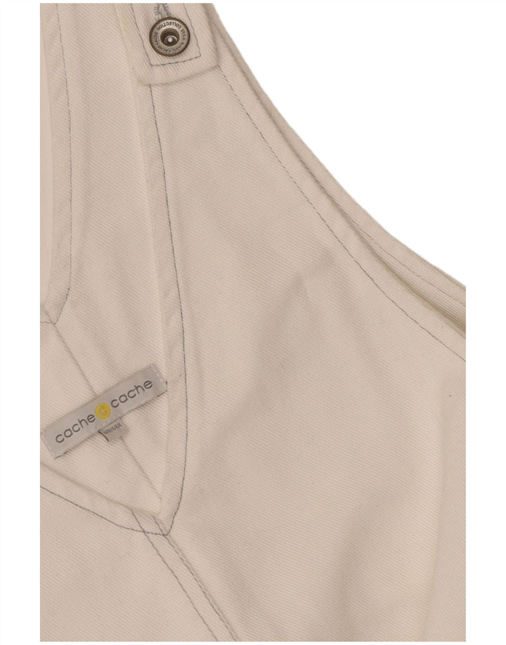 Cache Dame Denim Pinafore Dress UK 8 Small White