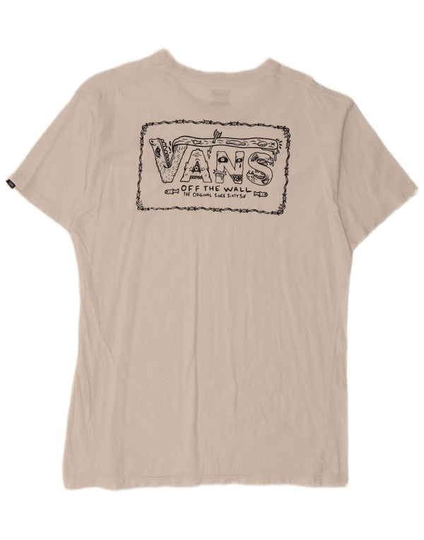 Vans Mens Classic Fit Graphic T-Shirt Top Large White Cotton